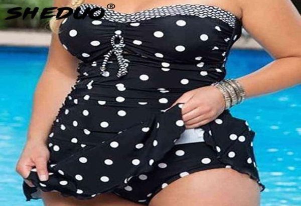 Pontos impressão banho brasileiro monokini saia maiô feminino bodysuit plus size maiô vintage retro biquinis 2201122679086