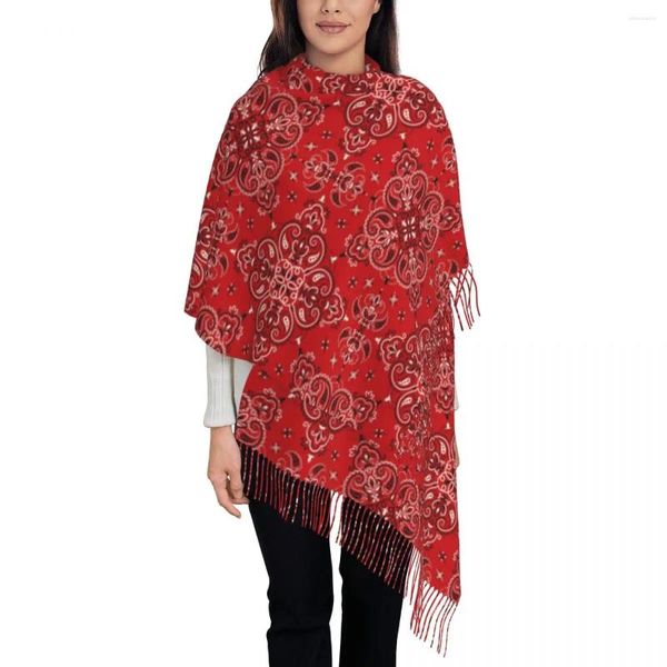 Lenços Paisley Padrão Xales Envolve Mulheres Inverno Grande Lenço Longo Vermelho Boho Pashminas Xale