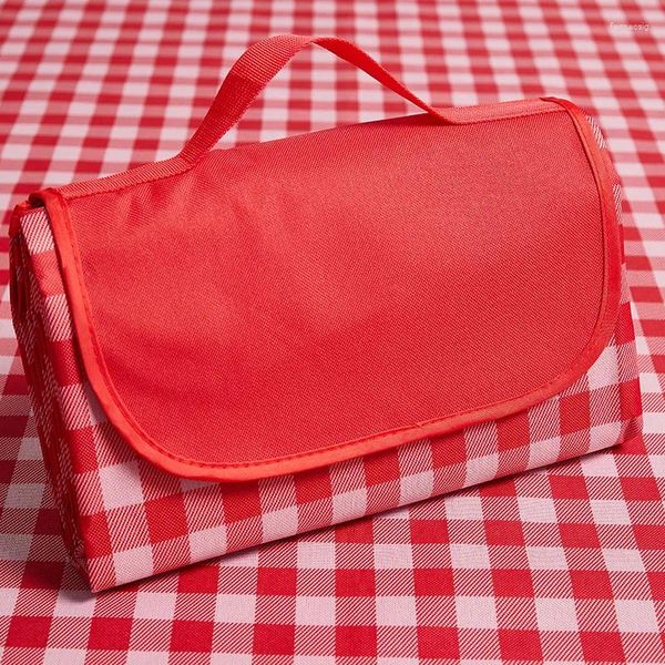 Cuscino rosso portatile da picnic all'aperto, resistente coperta da campeggio Oxford con borsa da spiaggia impermeabile pieghevole