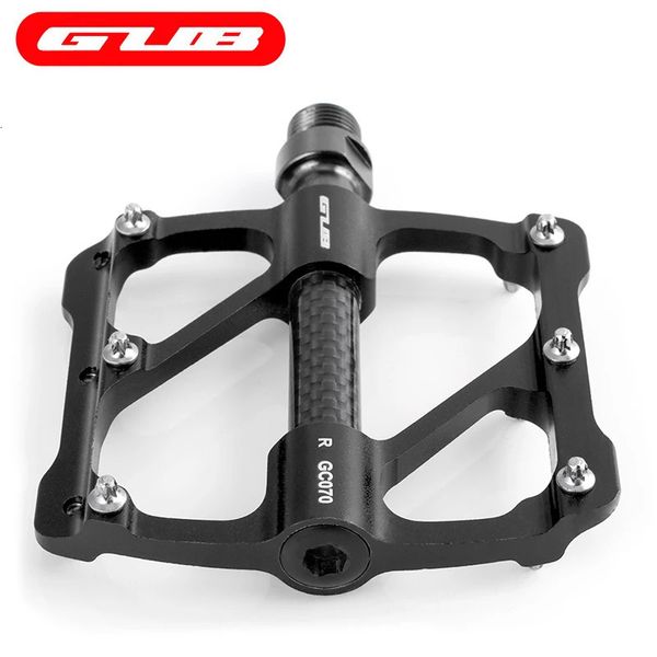 Pedais de bicicleta gub gc070 ultraleve pedal de bicicleta 3 rolamento mountain road pedais de fibra de carbono bucha mtb peças de ciclismo 231207