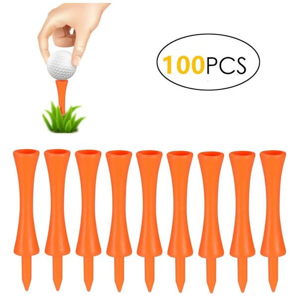 Golf tees paketi 100 70mm golf tees plastik yeniden kullanılabilir golfçü topu tutucu kiti taşınabilir açık kapalı eğitim aksesuarları 231204