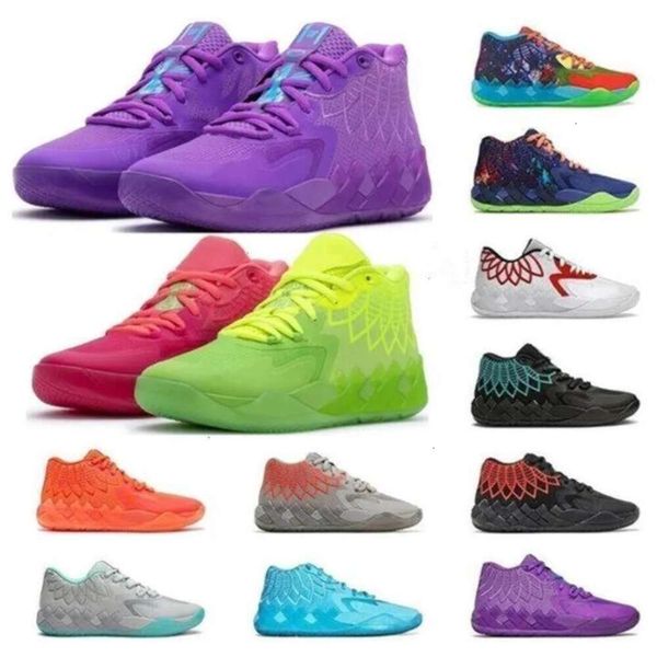 Novo 2023 Lamelo Ball Mb 01 Tênis de basquete Vermelho Verde e Galaxy Roxo Azul Cinza Preto Melo Sports Shoe Trainner Sneakers Amarelo Top Quailty