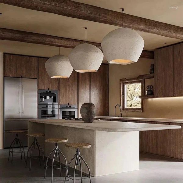 Lampade a sospensione Minimalismo nordico Wabi Sabi Vento Lampadario a led Ristorante Bar Isola Luci Decorazioni per la casa Sala da pranzo Lampada a sospensione