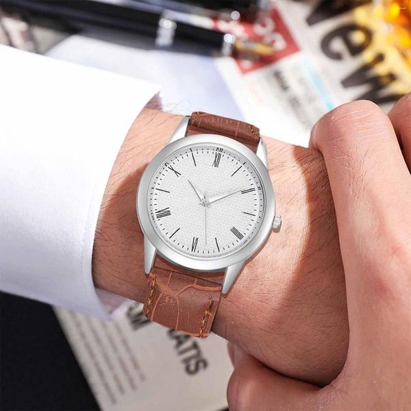 Наручные часы Мужские часы Reloj Hombre Модные роскошные мужские повседневные кожаные кварцевые часы Мужские деловые повседневные наручные часы Relogio Masculino