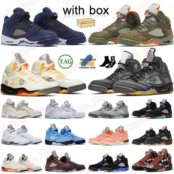 air jordan 5 5s retro jordan5s j5 off white Jumpman Men Women Basketball Shoes 【code ：L】 Plaid Dusk Olive A Ma Maniere Craft Light Sports Trainers Sneakers