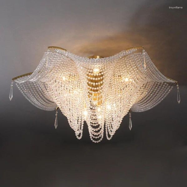 Lustres de luxo design cristal lustre teto sala luminárias ac110v 220v moderno quarto lâmpada cristal