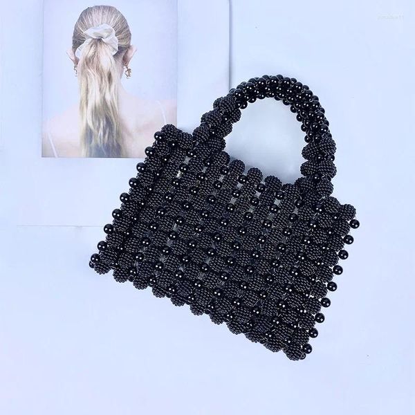 Sacos de noite Yangmei Pearl Jantar Saco Preto Bayberry Frisado Handmade Tecido Acrílico Beading Presente de Festa para Namorada