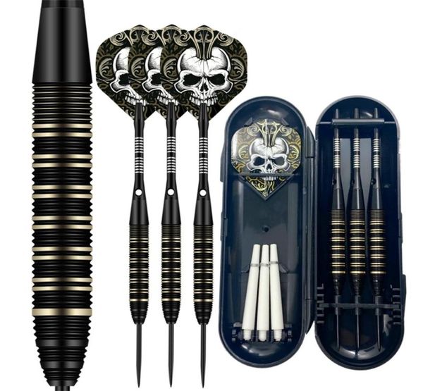 Professional Archer dardos 22 grammi Freccette con punta in acciaio Set di botti in ottone nero 2208151829521
