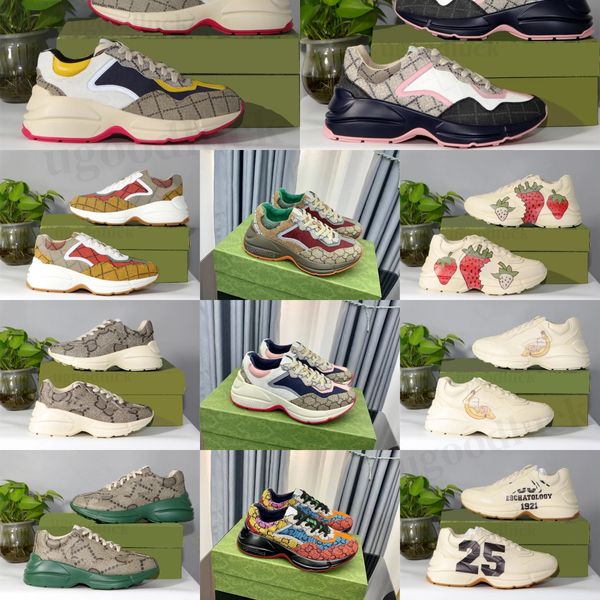 Tasarımcı Sıradan Ayakkabı Erkek ve Kadın Spor Ayakkabı Ayakkabı Çilek Dalga Ağız Tiger Net Baskı Vintage Koç Ayakkabıları Ekran Baskılı Retro Sabors