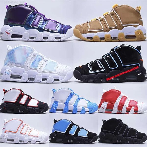 Mehr Uptempos Herren-Basketballschuhe Scottie Pippen Reflektierender Weizen Schillerndes Lila Weiß Rot Schwarz Universitätsblau Herren Damen O252I10IG Jordans