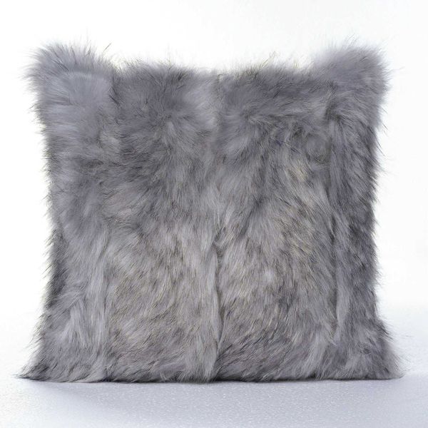 Cuscino/Fodera decorativa in peluche decorativa Custodia in pollici Nero Bianco Rosso Verde Viola Grigio 45x45 cm Fodera per cuscino per divano R231201