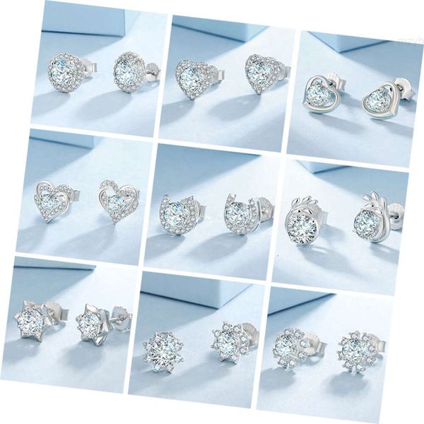 Großhandel Moissanit Diamant Ohrstecker Männer Frauen Schmuck Echt S925 Sterling Silber d Vvs1 Gra Zertifikat Ohrringe