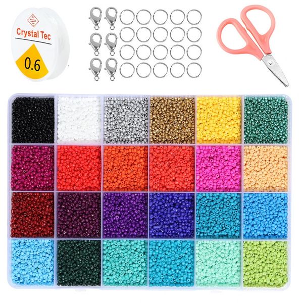 Outros 2mm Multicolor Semente Beads Jóias Fazendo Kit Beads para Pulseiras Bead Craft Kit Set Glass Seed Letter DIY Art and Craft 231207