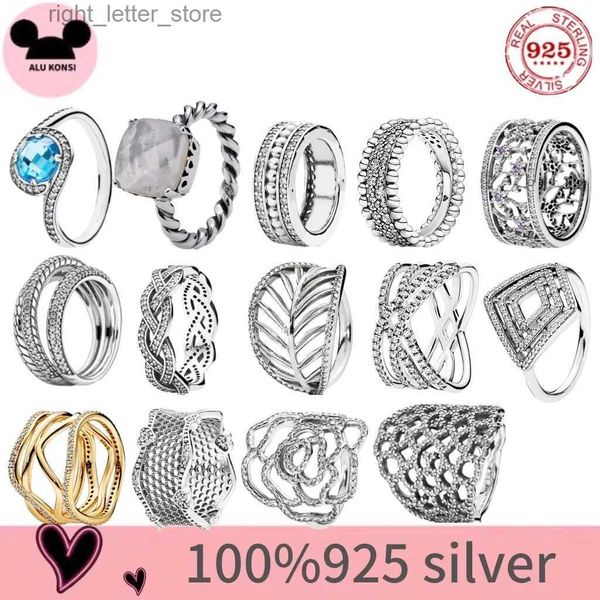 Anello solitario Fit originale lusso reale argento sterling 925 autentico anello pan per le donne cuore paio anelli gioielli da sposa moda fai da te YQ231207