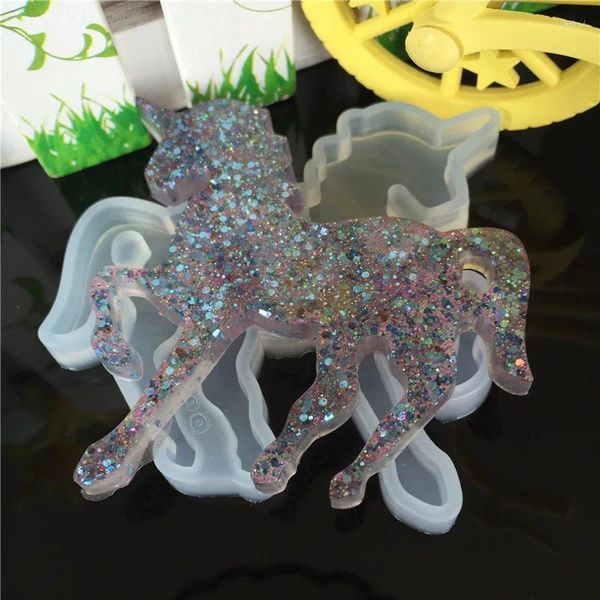 Moldes de cozimento DIY Cartoon Animal Horse Gotas de Cola Molde de Silicone Bolo Suave para Acessórios Ferramenta de Chocolate Líquido FQ3371