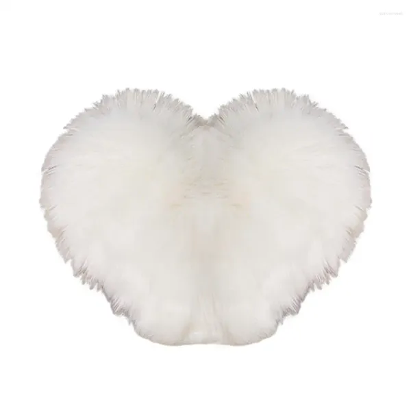 Travesseiro bonito em forma de coração peludo capa de pelúcia fronhas fofas decorativas almofadas para mulheres natal