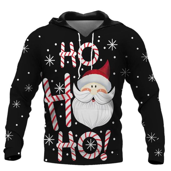 Erkek Hoodies Sweatshirts 3D Noel Baba Baskı Hoodies Erkekler için Karikatür Kardan Adam Desen Kadın Sweatshirts Komik Kedi Büyük Boyut Ezici X'mas Y2K Giyim 231207
