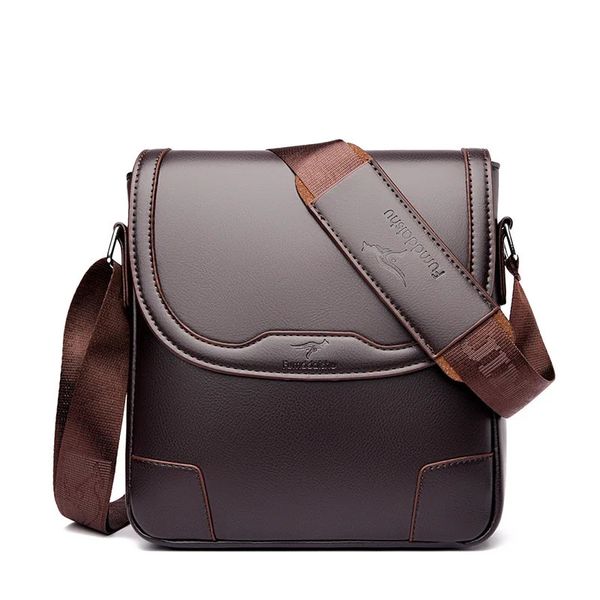 Sacos de noite Kangaroo marca de luxo vintage homens mensageiro saco para homens negócios de couro marrom preto casual bolsa de ombro masculino crossbody saco lateral 231207