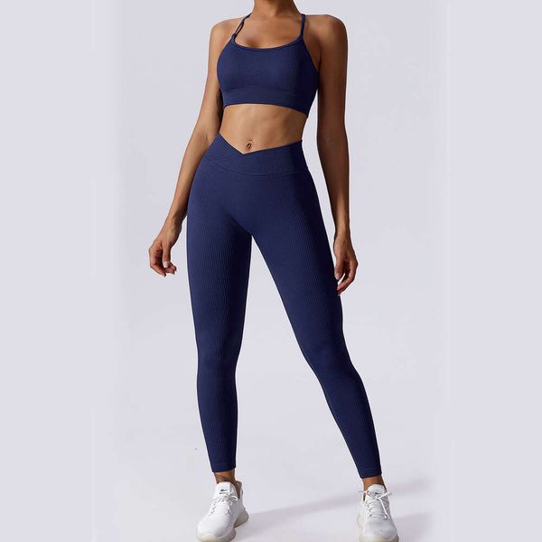 Lu Lu Align Outfits Set da 2 pezzi Abbigliamento da allenamento per palestra Sport senza cuciture Yoga LL al limone Reggiseno e leggings Pantaloncini di stoffa da allenamento Tute