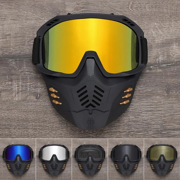 Açık Gözlük Motosiklet Binicilik Maskesi Goggles Anti-UV Rüzgar Geçirmez Kum Önleme Yüz Maskesi Bisiklet Yarışı Açık Ski Motokros Kask Maskesi 231204