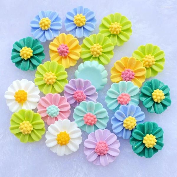 Dekoratif figürinler 20pcs sevimli karışık reçine mini çiçekler düz cabochon scrapbook kawaii diy süslemeler aksesuarları f26