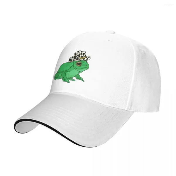Top kapakları kovboy şapkalı sevimli kurbağa - kawaii cottagecore estetik kurbağa batı rodeo kontral sevgilisi kurbağa gençlik geçmiş beyzbol şapkası