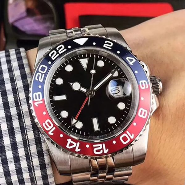 U1 Top AAA Luxusuhr Clean CF II GMT VR3186 Pepsi Automatik Herrenuhren Rot Blaue Keramiklünette Schwarzes Zifferblatt 904L JubileeSteel Armband Super Edition Gleiche Seriennummer L615