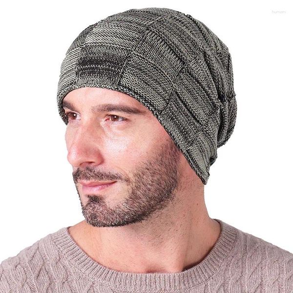 Berretti Cappelli invernali per donna Uomo Berretti Berretto in maglia Gorras Cofano all'interno di Riga Velluto Nero Cappello casual Maschile Calza da sci all'aperto