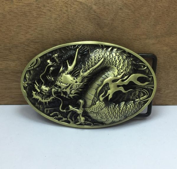 Fibbia per cintura BuckleHome fashion dragon con finitura in ottone antico FP036951 adatta per cintura larga 4 cm 2065295