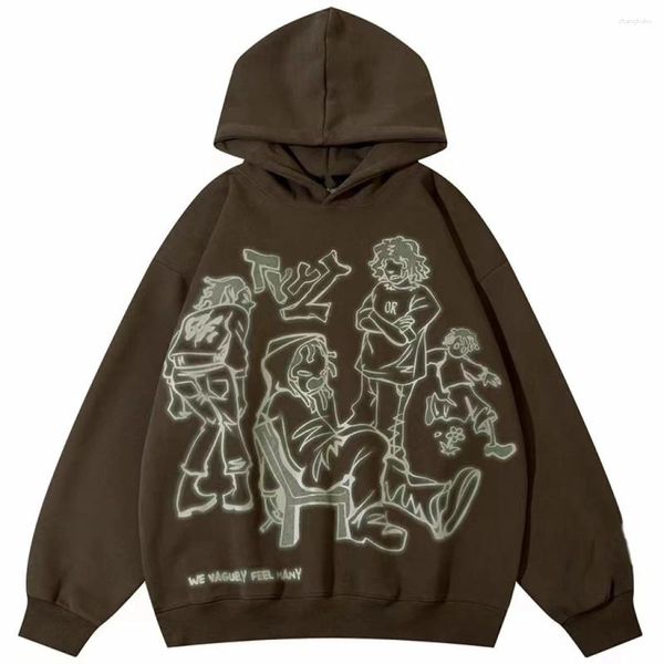 Damen Hoodies 1988 Street Wear Pink Y2K Hoodie Lustiges Cartoon-Muster Sweatshirt Hipster Kleidung Amerika Baumwolle Hiphop Boy Oversize Kapuzenpullover