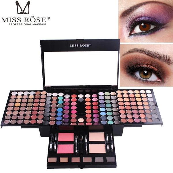 Lidschatten Miss Rose 180 Farben Professioneller Lidschatten Rouge Damen Kosmetik Foundation Gesichtspuder Makeup Sets Schatten Palette Set Kit 231207