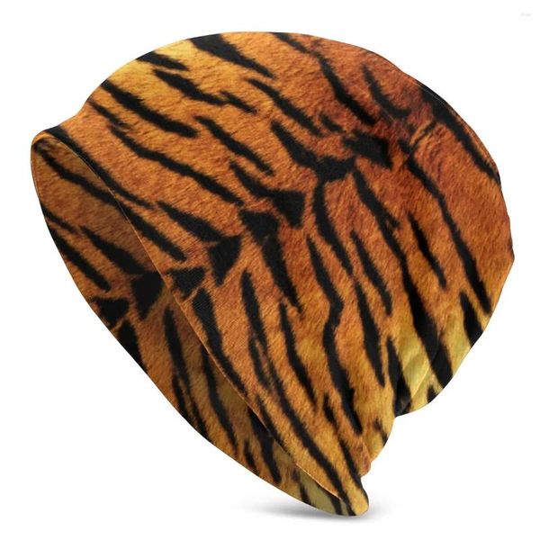 Beralar Tiger Skin Hats Moda Vintage Goth Sonbahar Kış Kış Dış Mekan Beanies Cap Unisex Erkekler Kadın Homme Sıcak Termal Elastik Örme Şapka