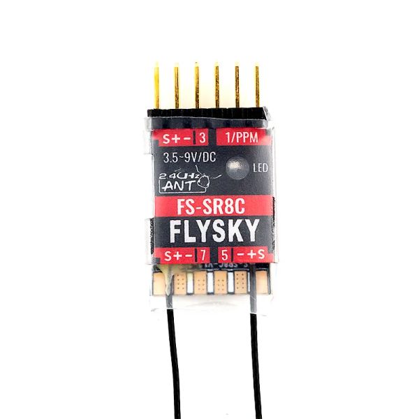 FlySky FS-SR8C Protocollo ANT Doppia antenna Micro ricevitore Supporto 8 canali PWM Uscita segnale/Trasmissione dual-way per modello Rc