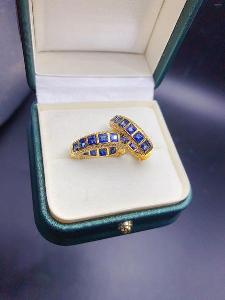 Stud Küpe Doğal Safir 925 Gümüş Sertifikalı 3x3 mm Mavi Taş Kızının Tatil Hediye Ücretsiz Ürün