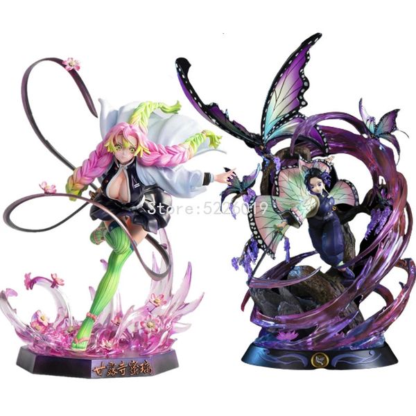 Figurines d'action 36 cm Kimetsu No Yaiba Figurine d'action GK Kochou Shinobu Figure d'anime Demon Slayer Kochou Shinobu Kanroji Mitsuri Figurine modèle 231207