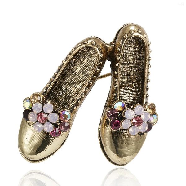 Broschen Rinhoo Kreatives Design Schuhe Für Frauen Vintage Strass Niedliche Brosche Pin Schönes Geschenk Mode Kristall Kragen