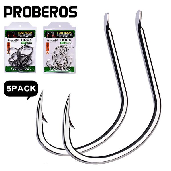 Angelhaken PROBEROS 50 Stück Jig-Haken 1/0-2/0-3/0-4/0# Hochkohlenstoff-Angelhaken Stahl-Seehecht-Angelhaken Einzelne Jigging-Haken Slow Pitch 231204