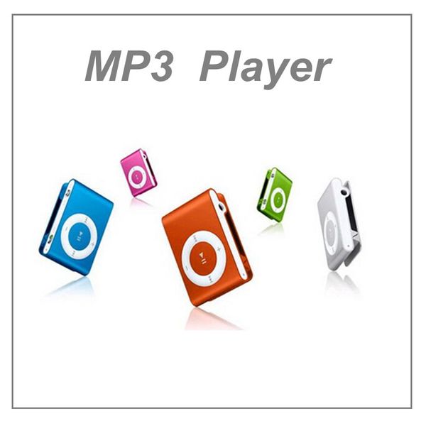 Mp3 player de metal clipe de rádio suporta letras de cartão micro SD TF com cabo de dados de fone de ouvido