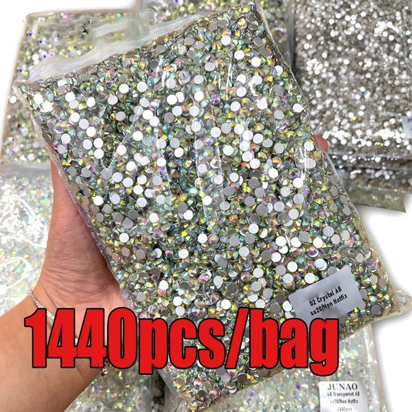 Nail Art Dekorationen SS3ss16 1440 Stück klares Kristall AB Gold 3D Non Fix FlatBack Nail Art Diamant Dekorationen Schuhe Tanzen Strass Dekoration 231207