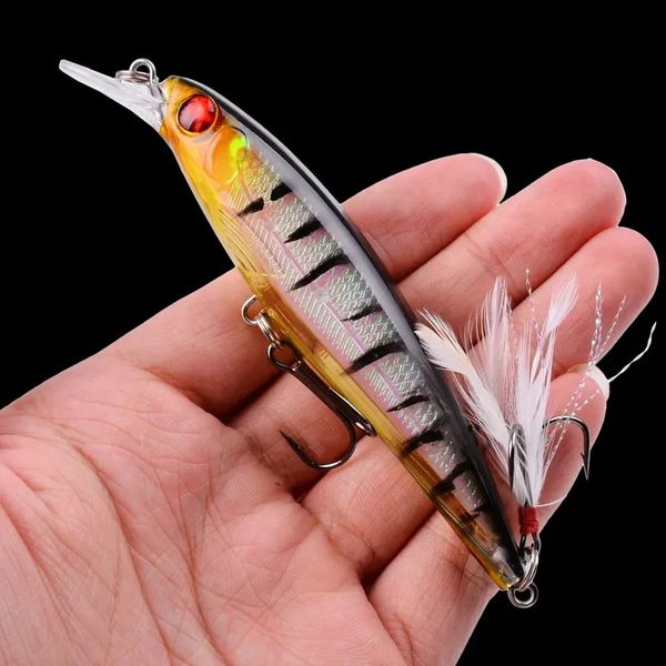 Esche esche 1PCS Laser Minnow Fishing Lure 11CM 13G ami da pesca pesce wobbler affrontare Crankbait artificiale giappone esca dura swimbait 231207