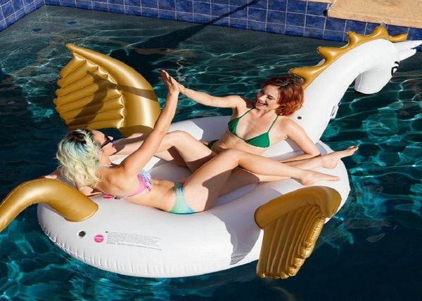 240 cm Gigante Unicorno Piscina Galleggiante Materasso Gonfiabile Anello di Nuoto Letto Galleggiante RideOn Zattera Nuoto Cerchio Piscina Party Toys7947373