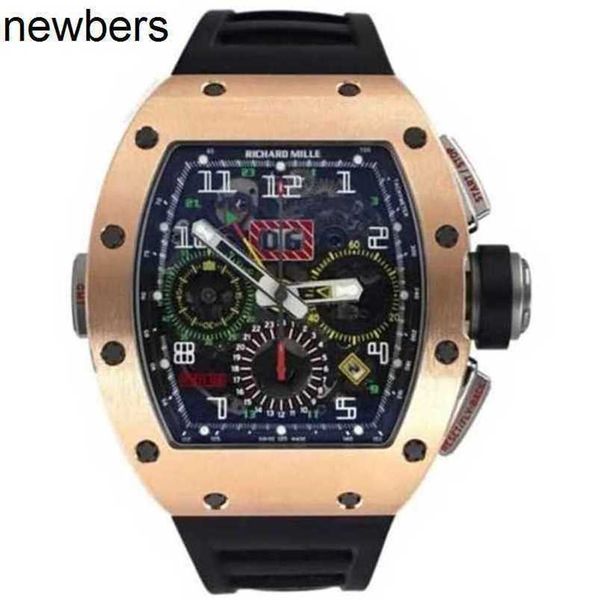 Original Audemar Pigue Apf Fábrica Relógios de Luxo Richarmill Mecânico Esporte Relógios de Pulso Rm 11-02 Rose Gold Titanium Rubber Watch WN-LBROC3L1