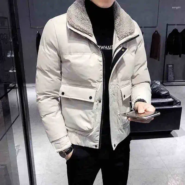 Giacche da uomo Giacca in cotone 2023 Cappotto alla moda e bello Inverno Gioventù Corto risvolto ispessito Vestibilità slim