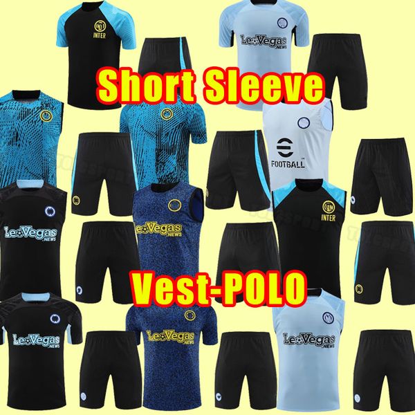 LUKAKU Soccer Tracksuits 23 24 Inter BARELLA VIDAL LAUTARO ERIKSEN ALEXIS DZEKO CORREA UNIFORMS camisa de futebol 2023 2024 Milan POLO Training set calças colete