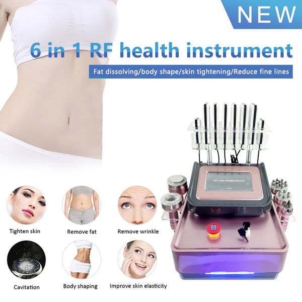 Máquina de cavitação a vácuo 40khz, sem preocupações, jateamento de gordura, lipoaspiração, lifting facial, lipolaser, 6 em 1, máquina de massagem relaxante