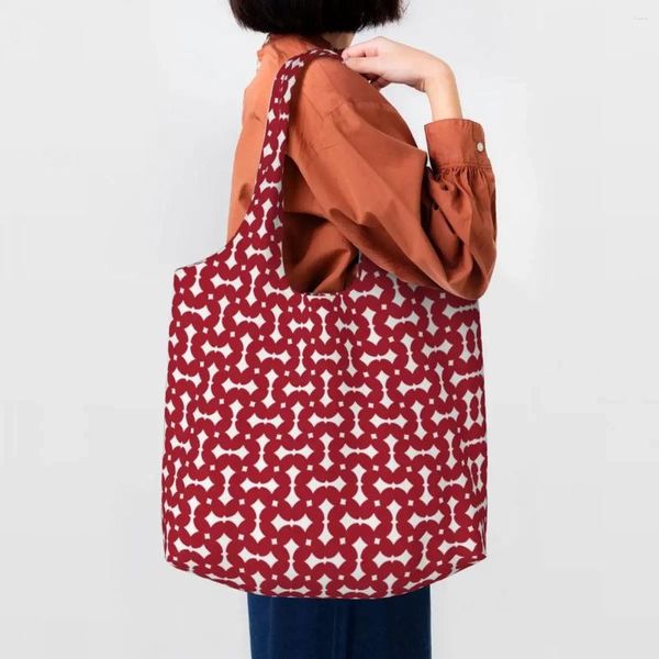 Sacos de compras Reciclagem de vinho vermelho Zeldas Símbolo Bolsa Mulheres Canvas Ombro Tote Lavável Video Gamer Mercearia Shopper Bolsa