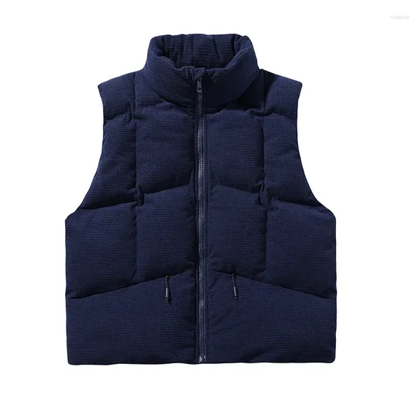 Gilet da uomo Autunno Gilet di velluto a coste oversize Vintage Cappotto senza maniche con zip Moda Coreano Streetwear Gilet largo Giacca Abbigliamento Top Uomo