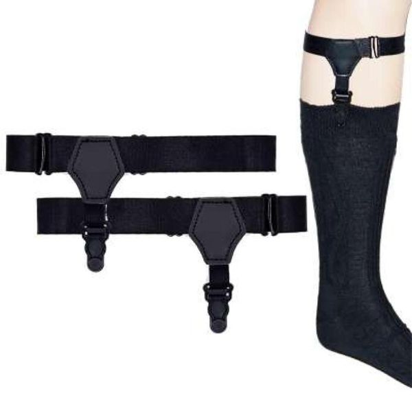 1 Paar schwarze verstellbare Suspensorio-Hosenträger für Herren, elastisch, verhindern, dass Socken herunterfallen, Sockenstrumpfbänder für Herren, Zubehör 4680376