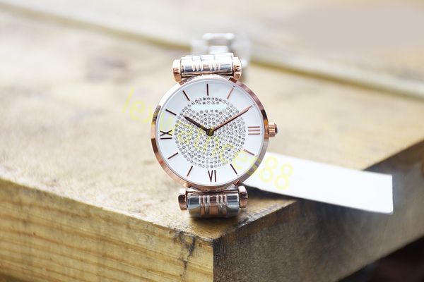 Relógio de diamante designer automático feminino caixa de pulseira de quartzo safira à prova d'água todo em aço inoxidável luxo de alta qualidade fivela borboleta dupla