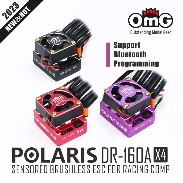 OmG POLARIS DR-160AX4 D-Run Sensored Brushless 160A 101g ESC Ondersteuning Bluetooth voor RC Auto Hoogste Niveau Spec 1:10 Racewagen